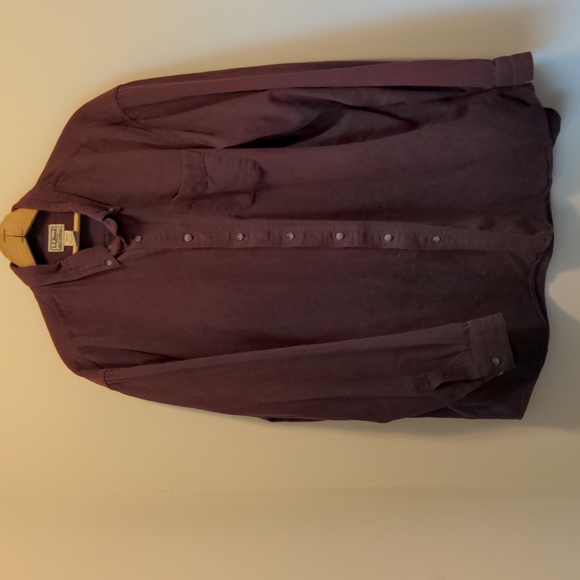 LLBean Men's Size XXL Tall Burgundy Red Button Down Long Sleeve Shirt Shacket - Picture 9 of 10